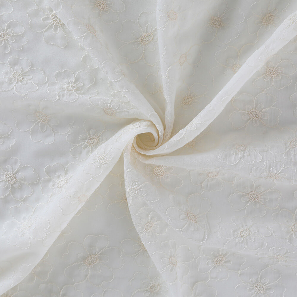 Embroidered Fabric All-Over Cotton Thread Polyester for Women's Wear W 4
